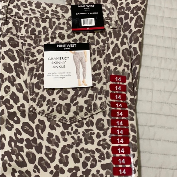 NINE WEST Gramercy animal print skinny jeans 14 - Picture 10 of 13